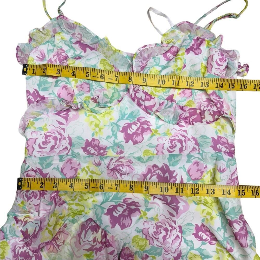 New Majorelle Summer Gown Dress Pink Summer Fling Floral Asymmetrical Hem Medium - Picture 14 of 16